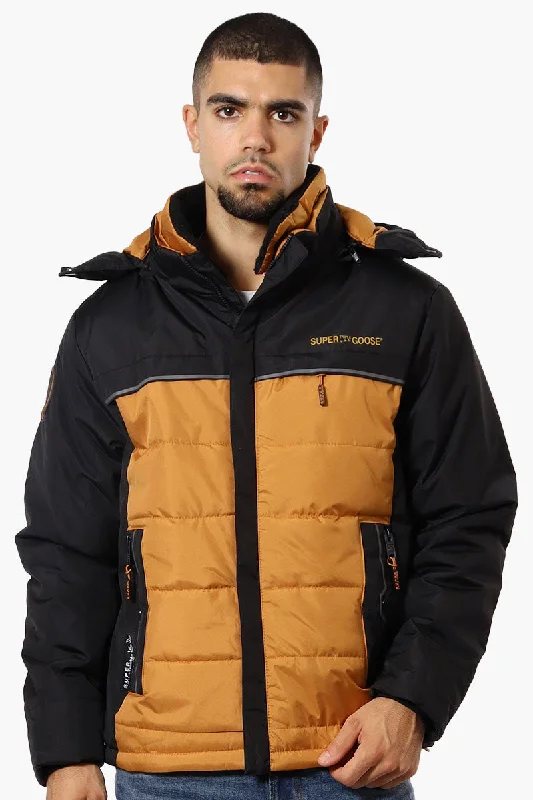 Super Triple Goose Contrast Detail Bubble Bomber Jacket - Brown