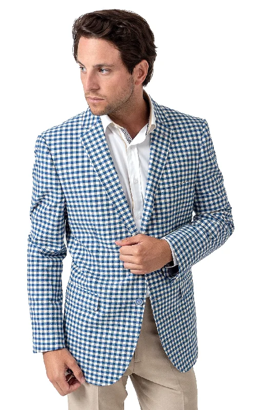 BARKLEY BLUE GINGHAM BLAZER