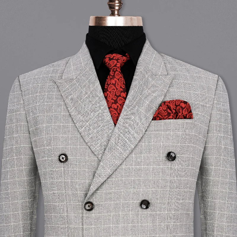 Hurricane Gray Windowpane Double Breasted Blazer