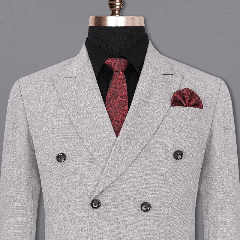 Pearl Slate Gray Double Breasted Blazer