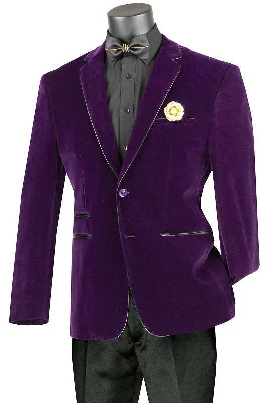 Vinci BS-02 Single Breast Velvet Purple