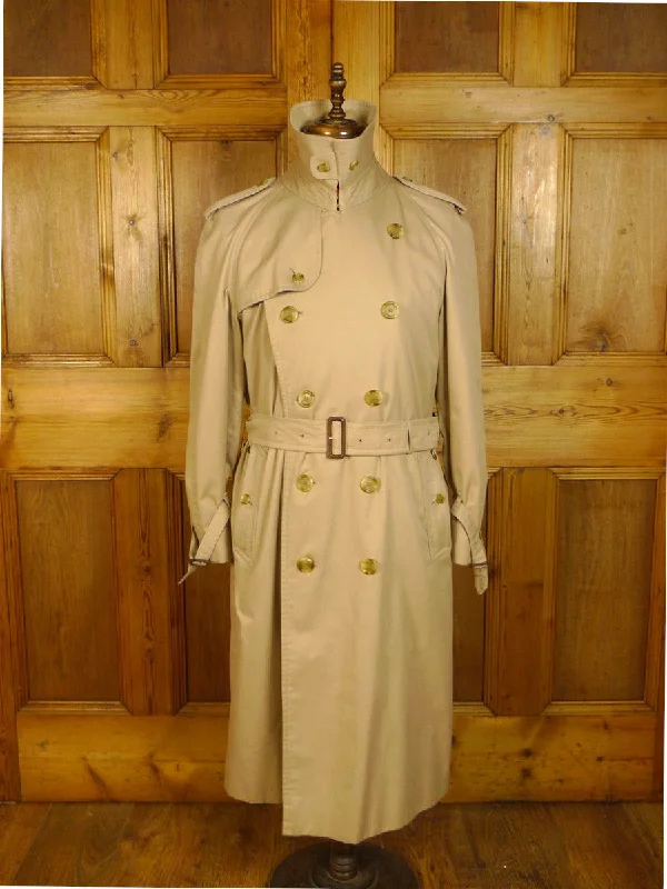 24/1154 vintage burberrys cotton mix beige d/b trenchcoat raincoat mac 38 regular