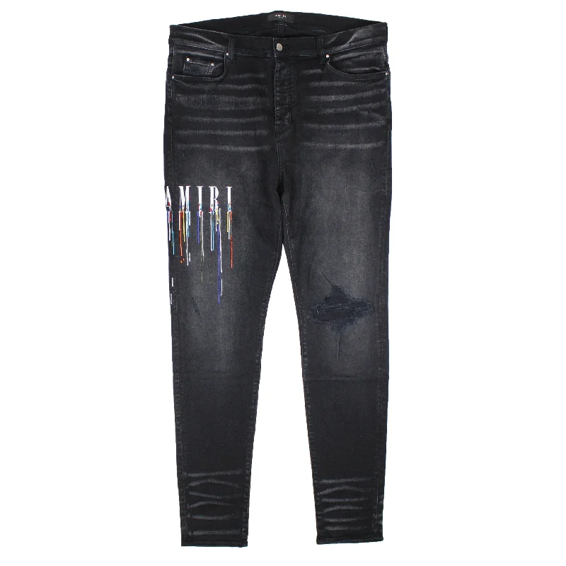 Amiri Paint Drip Jeans Aged - Black