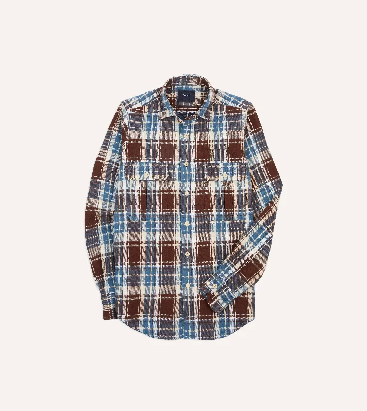 Blue Check Heavy Cotton Two-Pocket Work Shirt