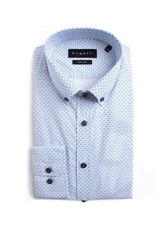 Bugatti Casual Geo Print Shirt, Blue