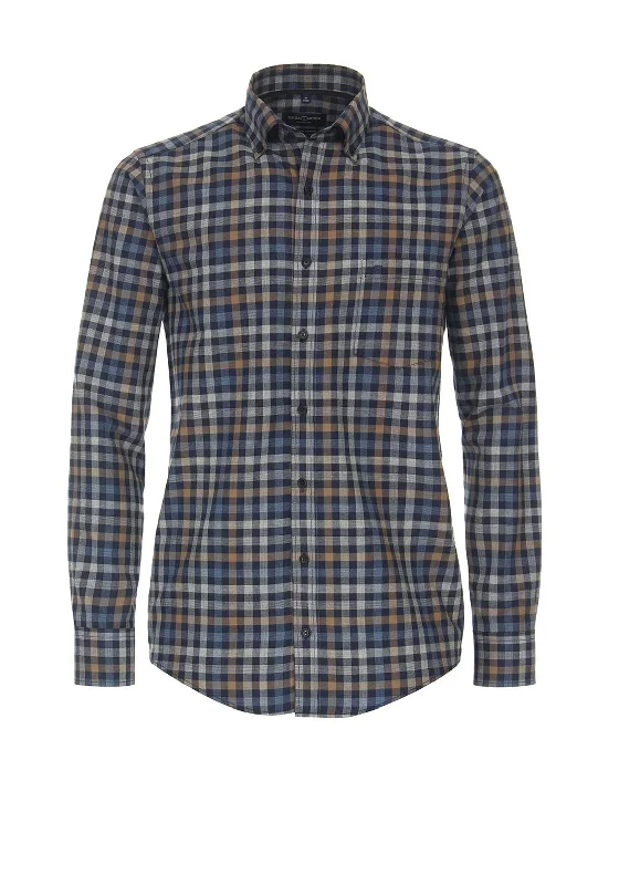 Casa Moda Check Shirt, Brown & Blue