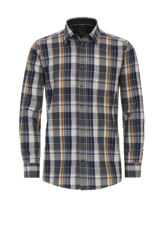 Casa Moda Plaid Shirt, Mustard & Blue