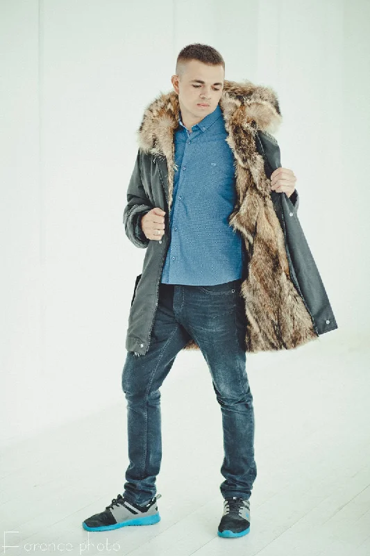 Coyote Fur Parka for Men