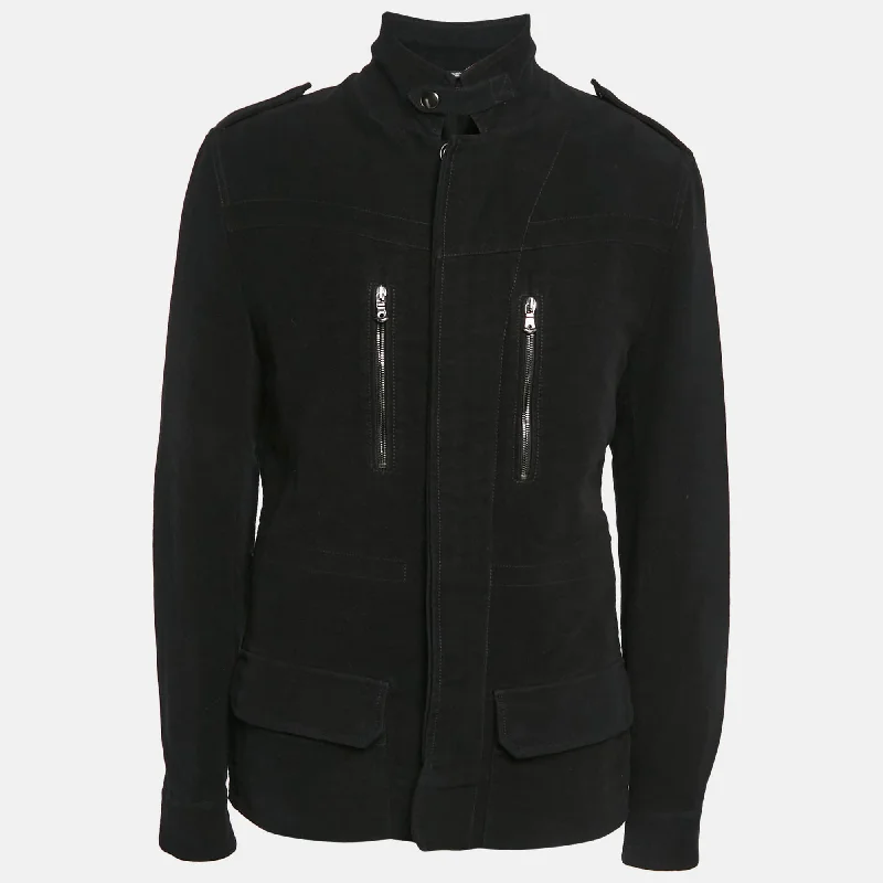 Dolce & Gabbana Black Gabardine Cotton Utility Jacket