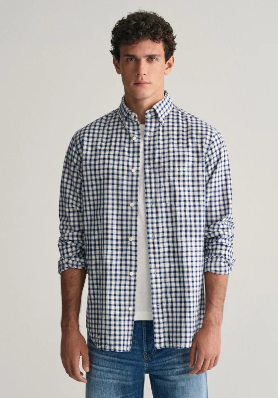 Gant Archive Oxford Check Shirt, Deep Blue