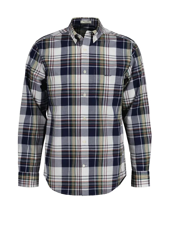 Gant Poplin Check Shirt, Classic Blue