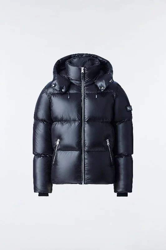 KENT-Z lustrous light down jacket with hood Black