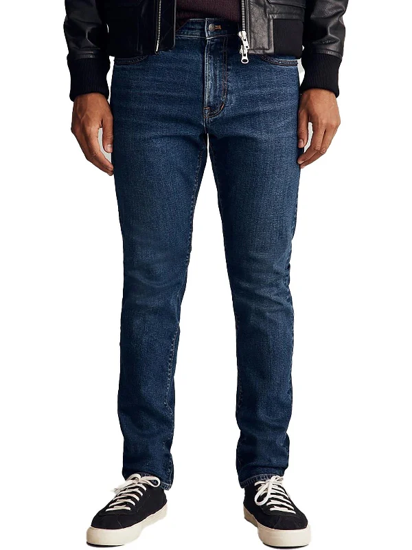 Mens Dark Wash Athletic Slim Jeans