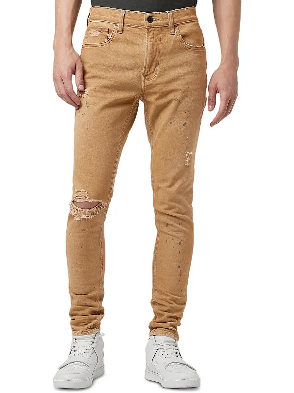 Mens Denim Distressed Skinny Jeans