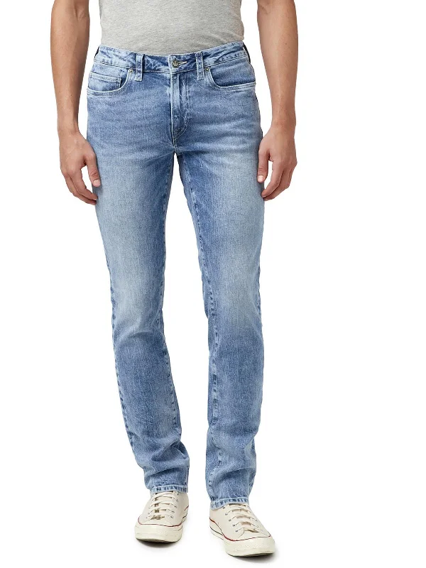 Mens Mid-Rise Faded Slim Jeans