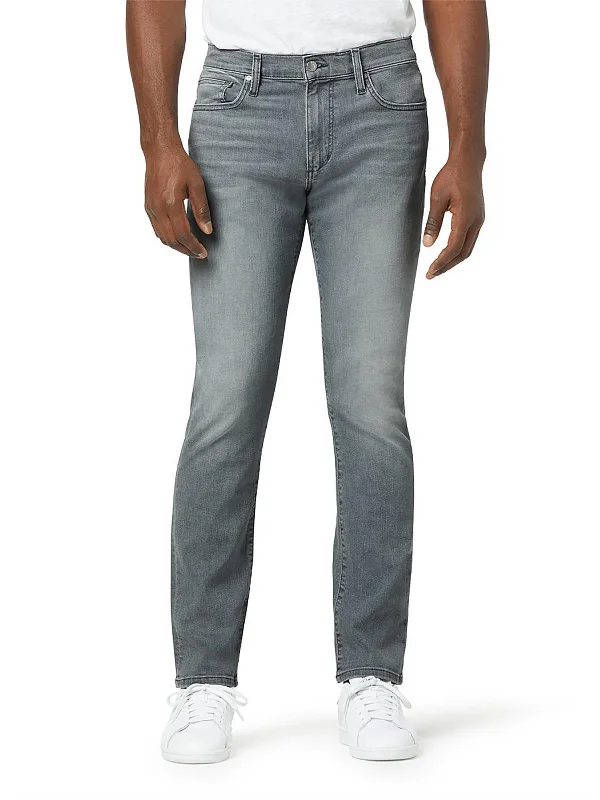 Mens Mid-Rise Stretch Slim Jeans