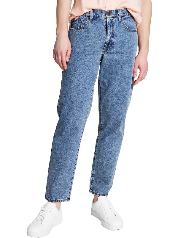 Mens Relaxed Mid Rise Tapered Leg Jeans