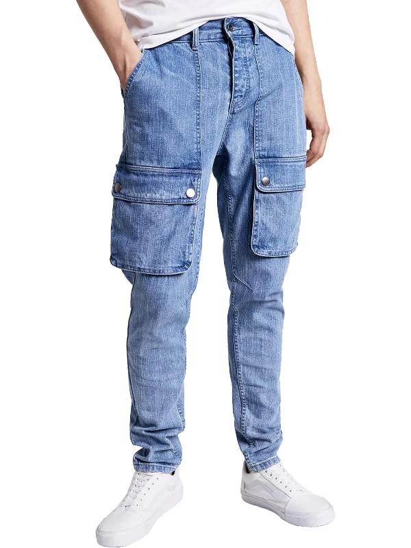 Mens Relaxed Tapered Cargo Jeans