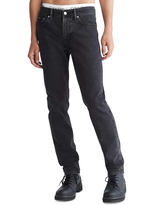 Mens Slim Fit Mid Rise Slim Jeans