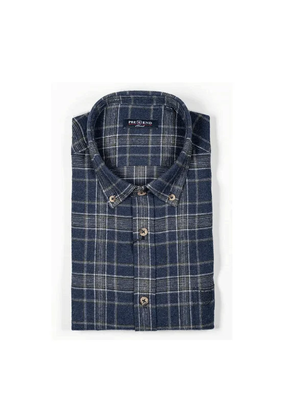 Pre End Farmer Check Shirt, Forest Green