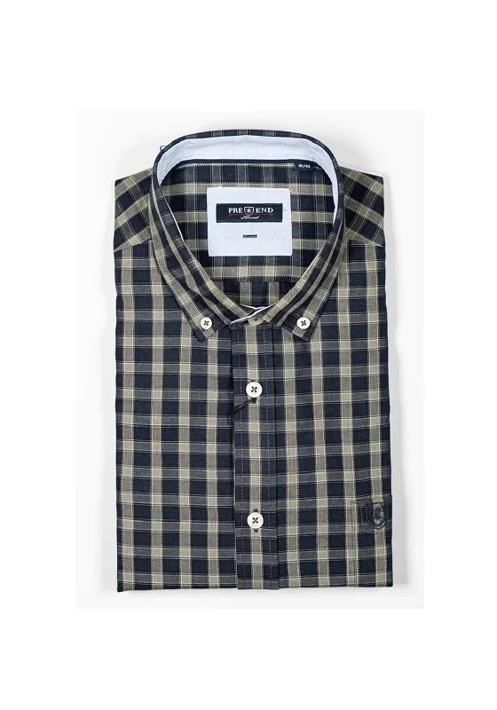 Pre End Rome Check Shirt, Dusty Olive