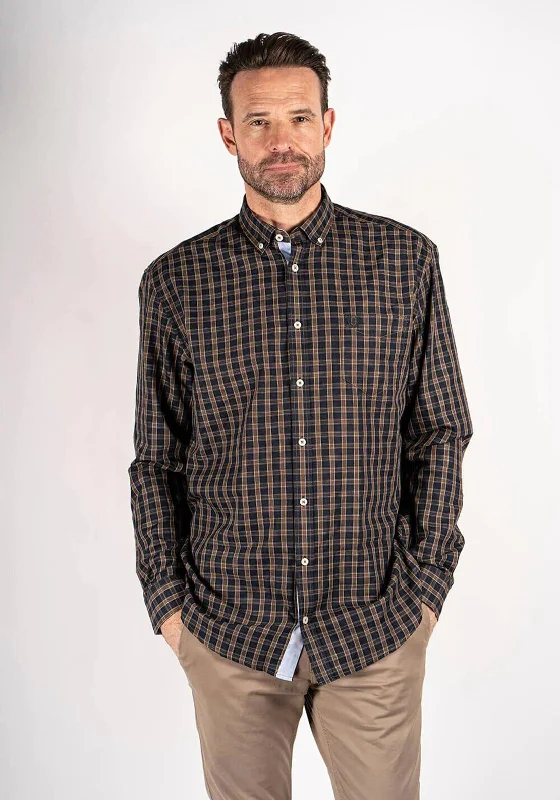 Pre End Rome Check Shirt, Coffee Brown