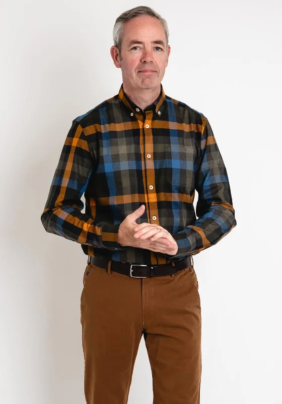 Pre End South Check Shirt, Forest Green Multi