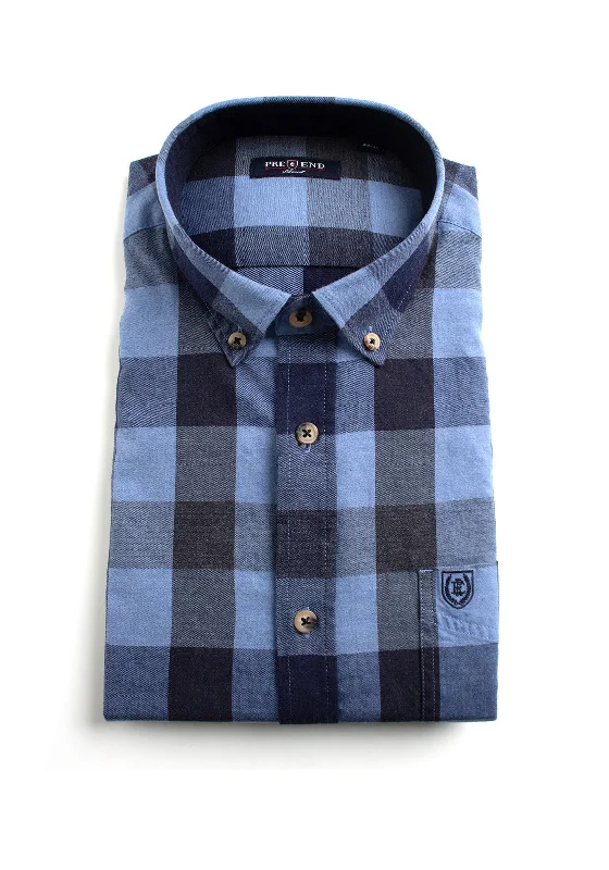 Pre End Welton Check Shirt, Blue