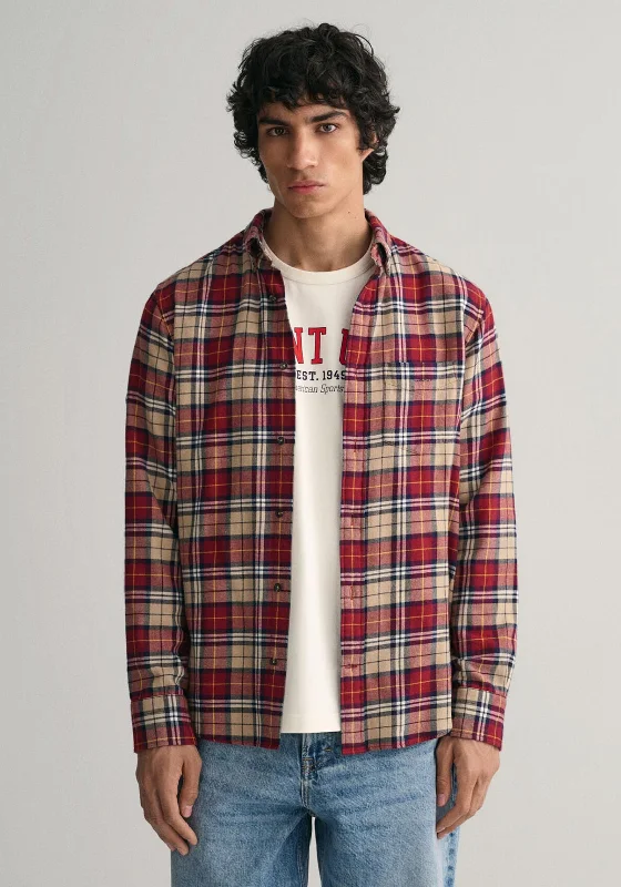 Gant Check Flannel Shirt, Plumped Red