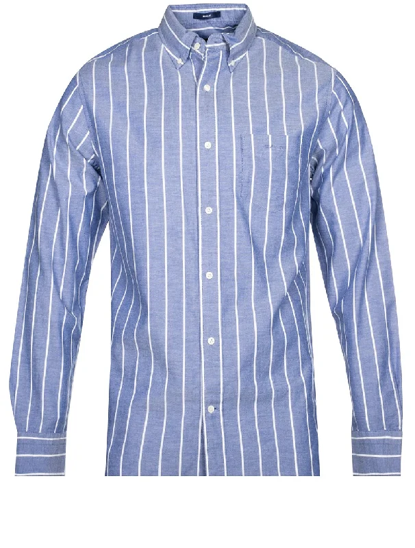 Regular Fit Stripe Pastel Oxford Shirt College Blue