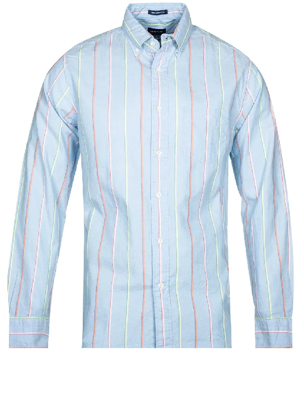 Regular Fit Striped Archive Oxford Shirt Capri Blue