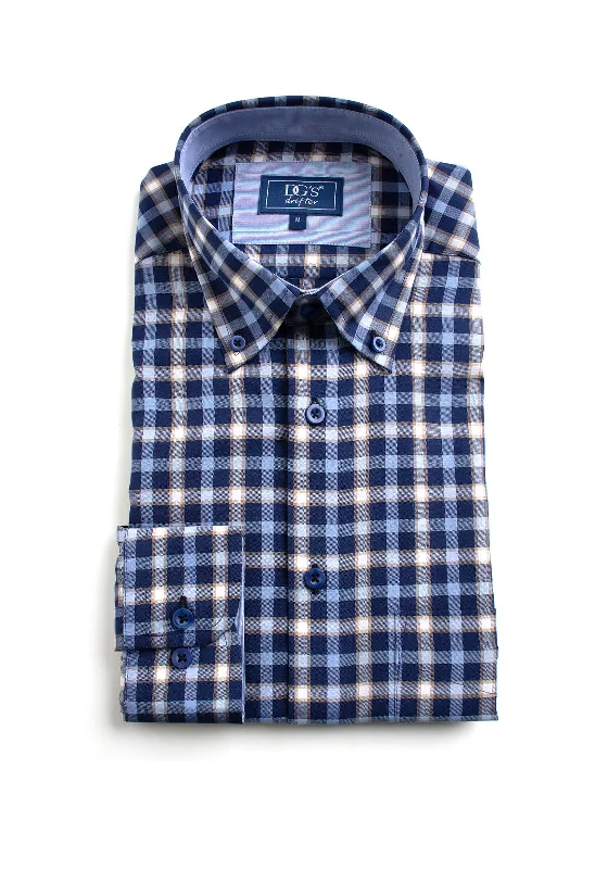 Daniel Grahame Ivano Check Shirt, Midnight Blue