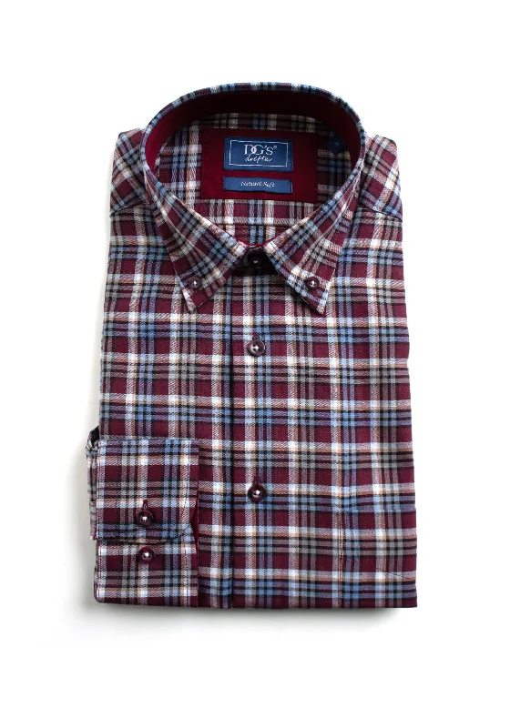 Daniel Grahame Ivano Check Shirt, Plum & Blue