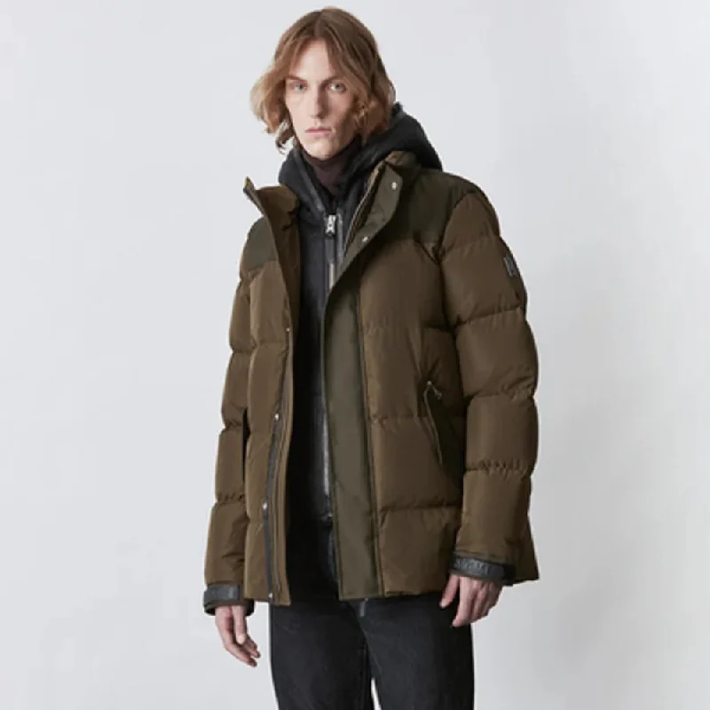 Riley Down Jacket With Removable Shearling Bib Army