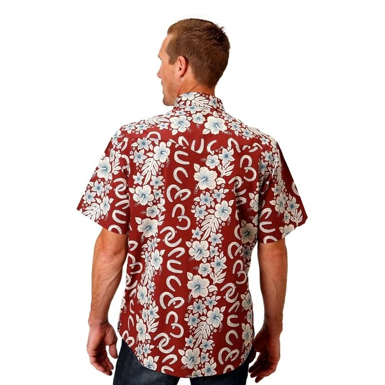 Roper Western Shirt Mens S/S Hawaiian Snap Red 03-002-0064-0300 RE