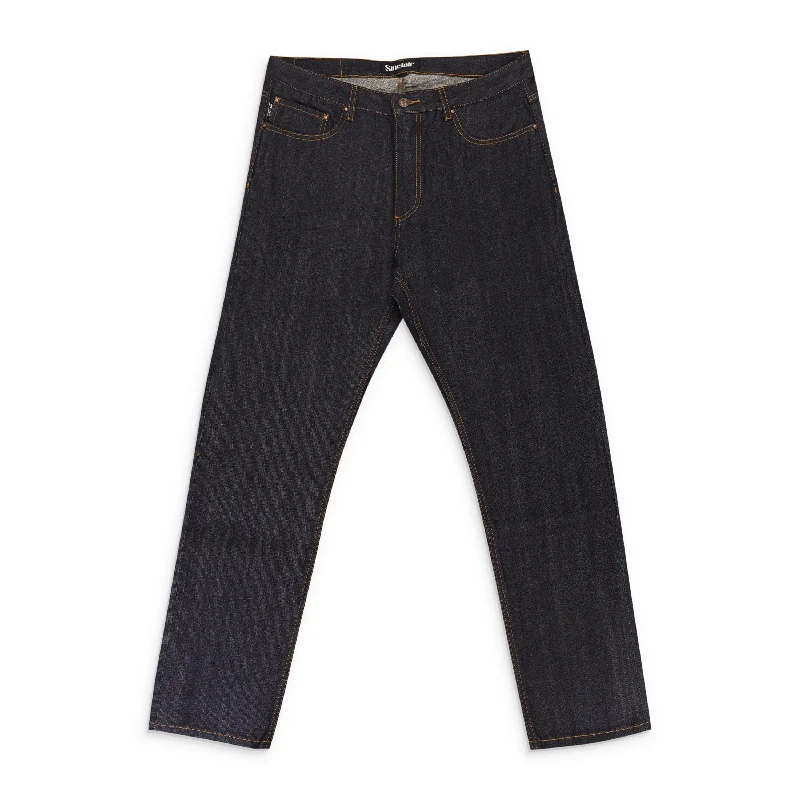 SINCLAIR SELVEDGE CLAIR DENIM BLACK STRAIGHT JEANS