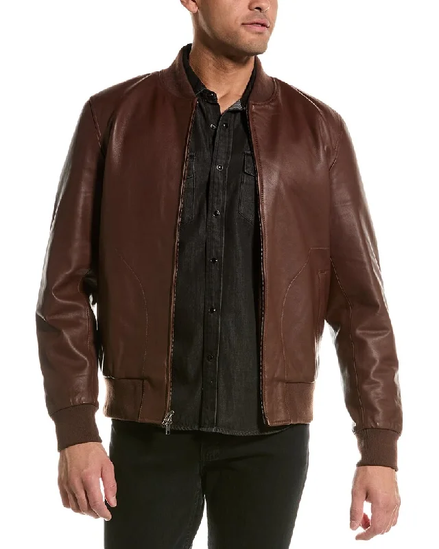 Slate & Stone Padded Leather Bomber Jacket