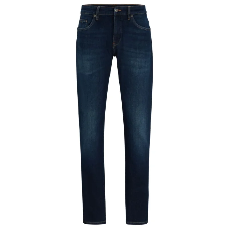 Slim-fit jeans in blue Italian cashmere-touch denim