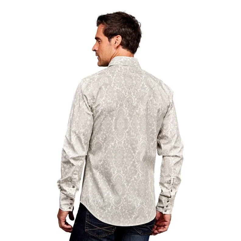 Stetson Western Shirt Mens L/S Filigree Snaps Gray 11-001-0425-5029 GY