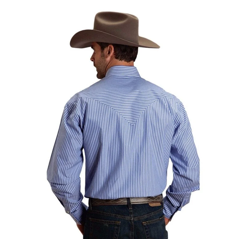 Stetson Western Shirt Mens Long Sleeve Periwinkle 11-001-0476-0802 BU