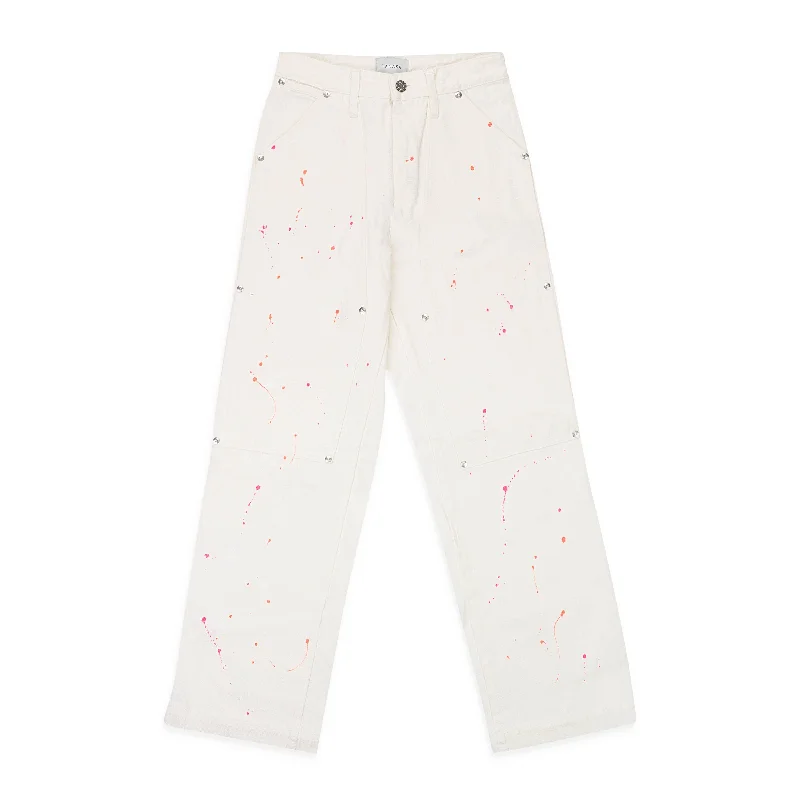 TANAKA WORK WHITE STRAIGHT JEANS