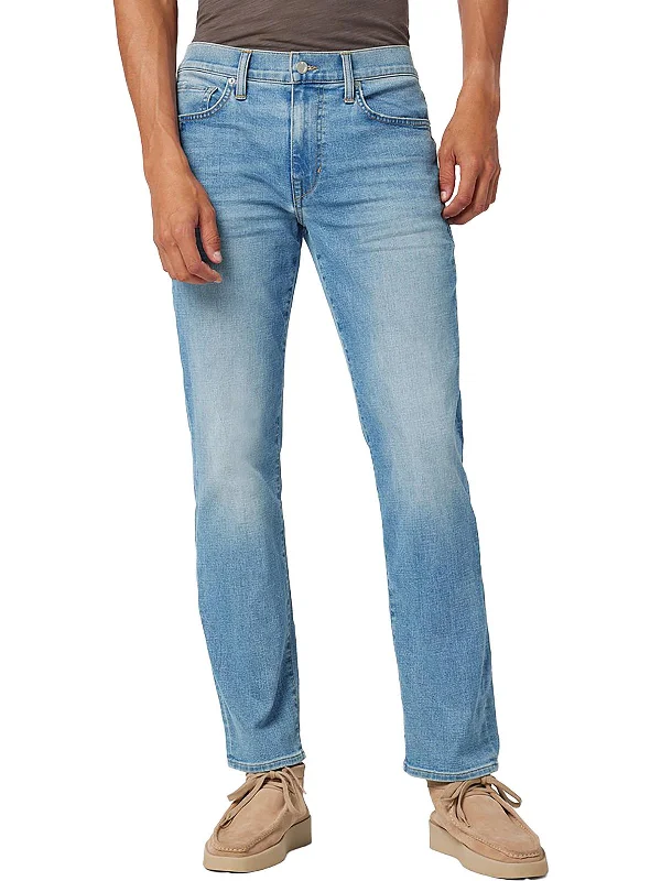 The Classic Mens Mid-Rise Light Wash Straight Leg Jeans