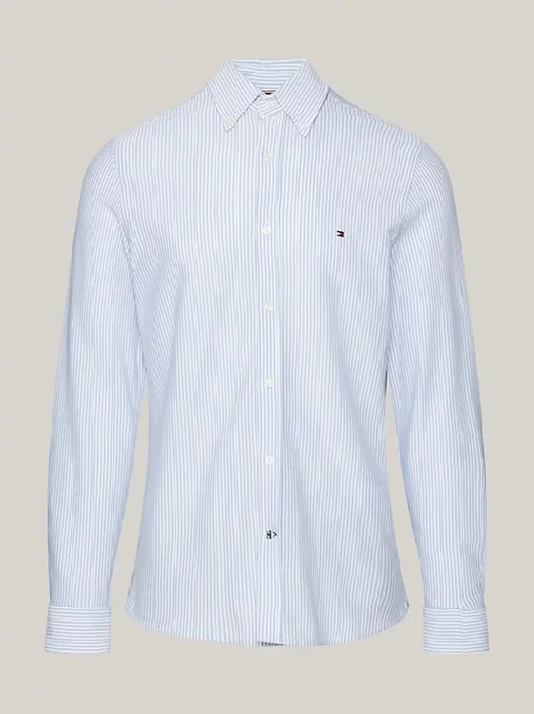 Tommy Hilfiger 1985 Pinstripe Shirt, Calm Blue & Optic White