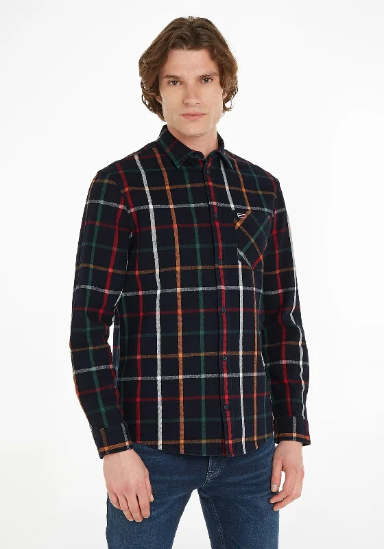 Tommy Jeans Check Flannel Shirt, Dark Night Navy