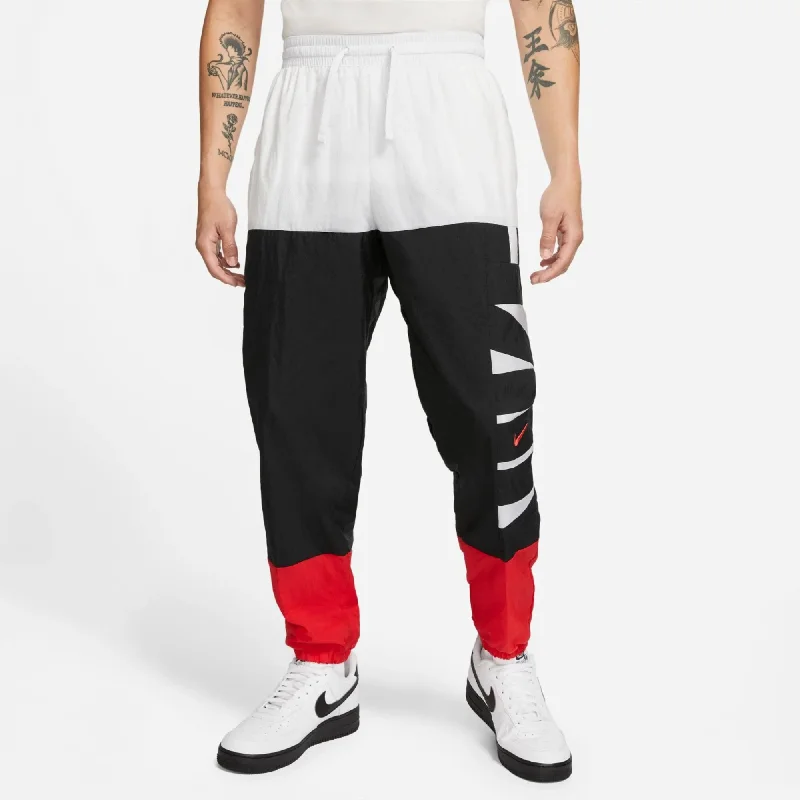 Nike Basketball DRI FIT Pants White/Black/Red  CW7351-100 Men's