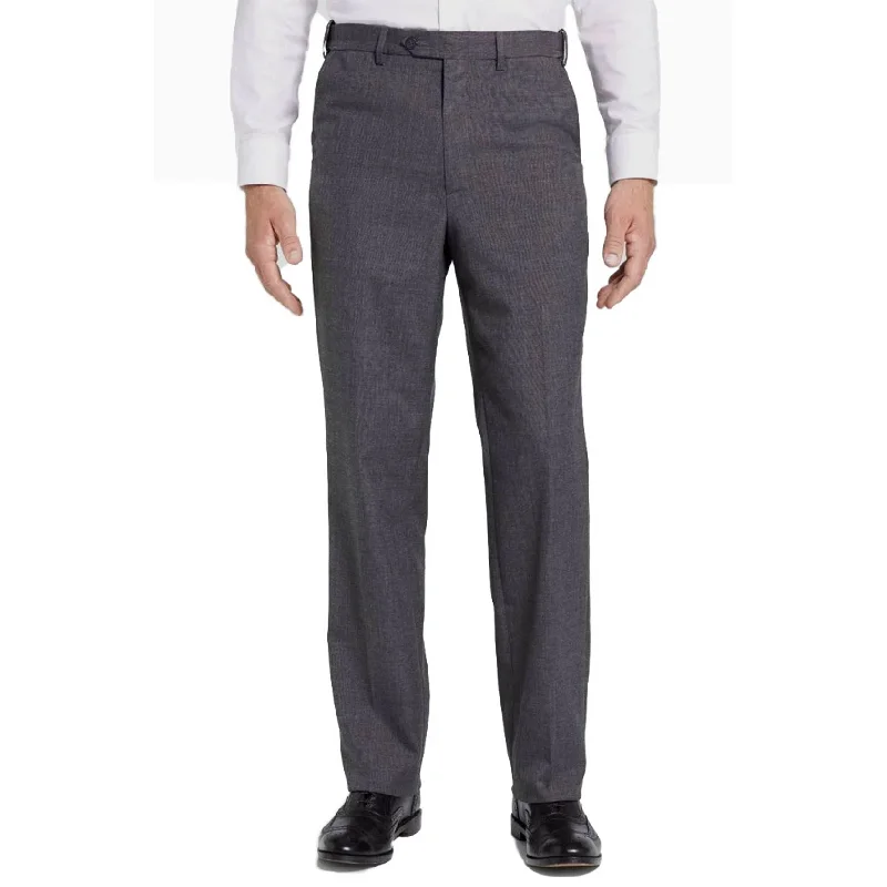 Polyester/Wool Tropical Washable Trouser in Dark Grey (Self Sizer Plain Front - Regular & Short Rise) by Berle