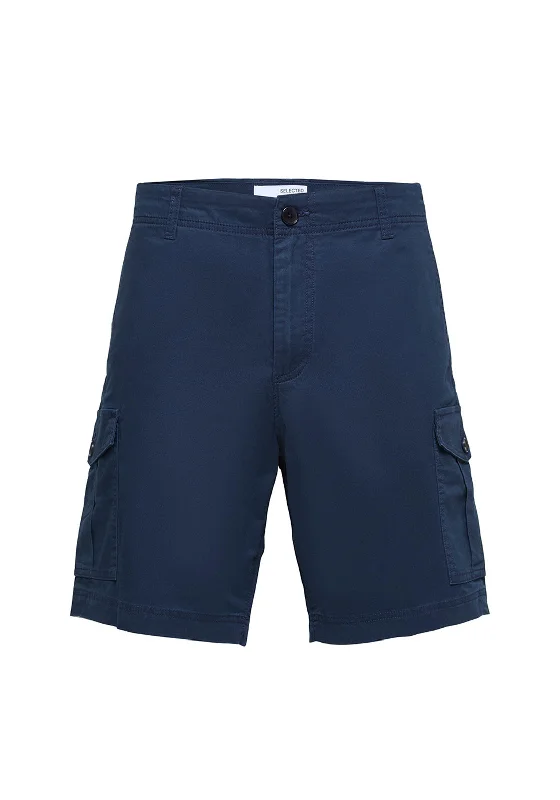 Selected Homme Flex Cargo Shorts, Dark Sapphire