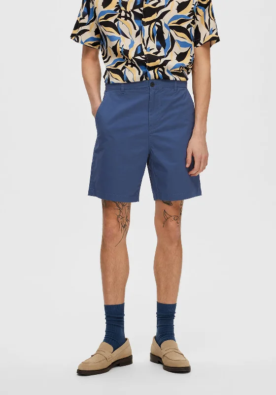 Selected Homme Flex Chino Shorts, Ensign Blue