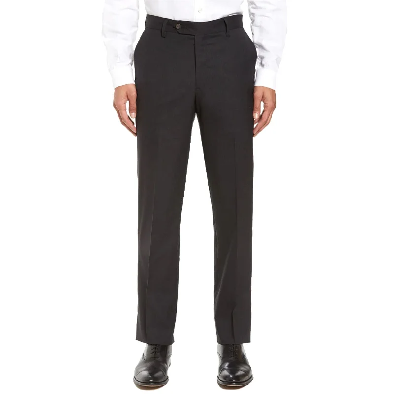 Stretch Worsted Wool Tropical Trouser in Charcoal (Tribeca Modern Plain Front) by Berle