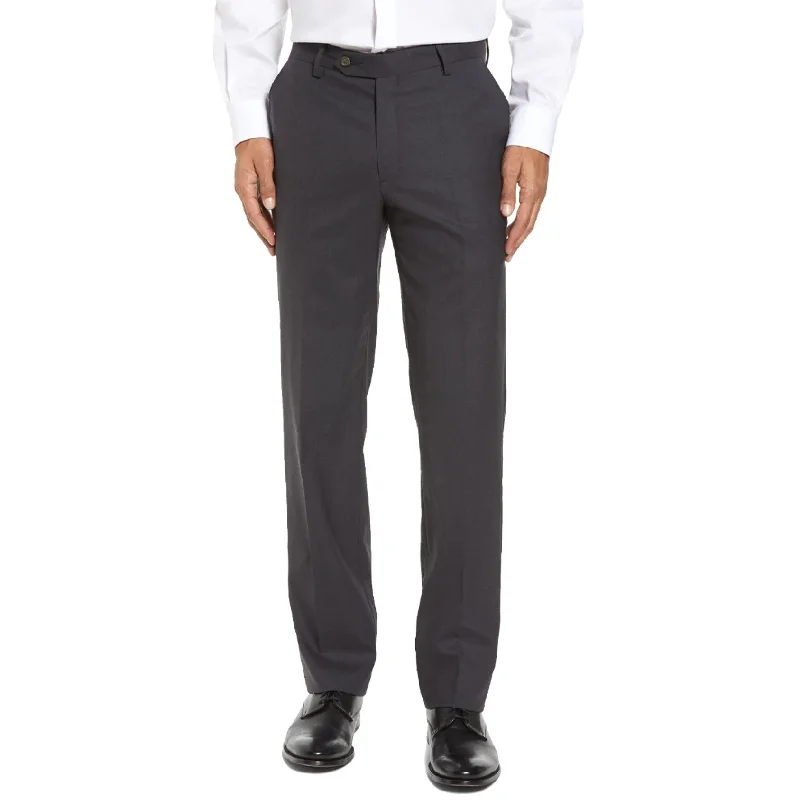 Stretch Worsted Wool Tropical Trouser in Dark Grey (Tribeca Modern Plain Front) by Berle